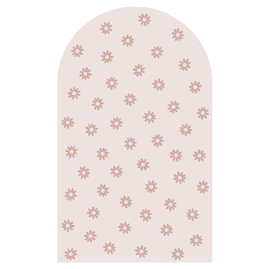 Naklejka na ścianę łuk różowy vintage - stokrotki XXL