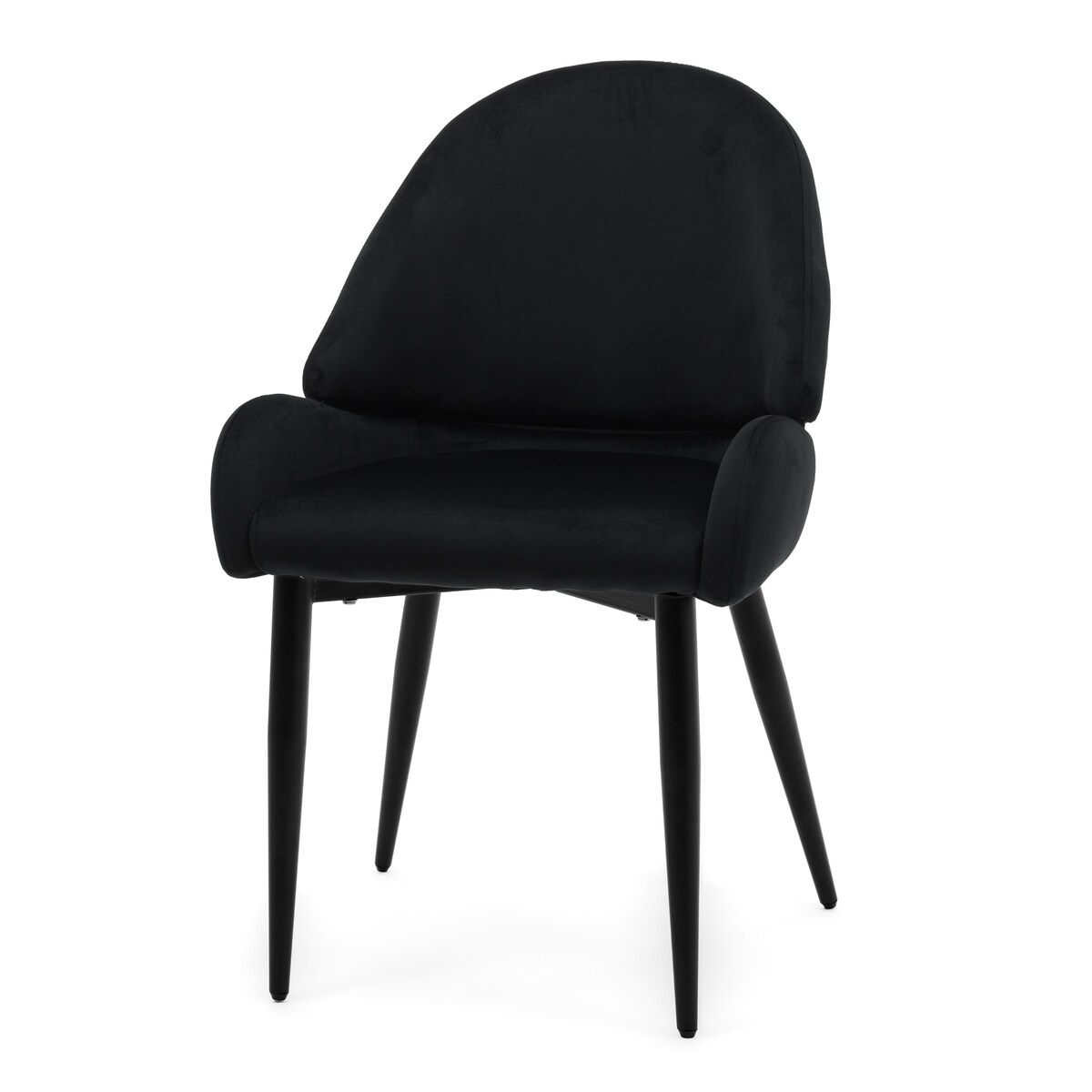 Krzesło tapicerowane welurowe do salonu BERGAMO czarne