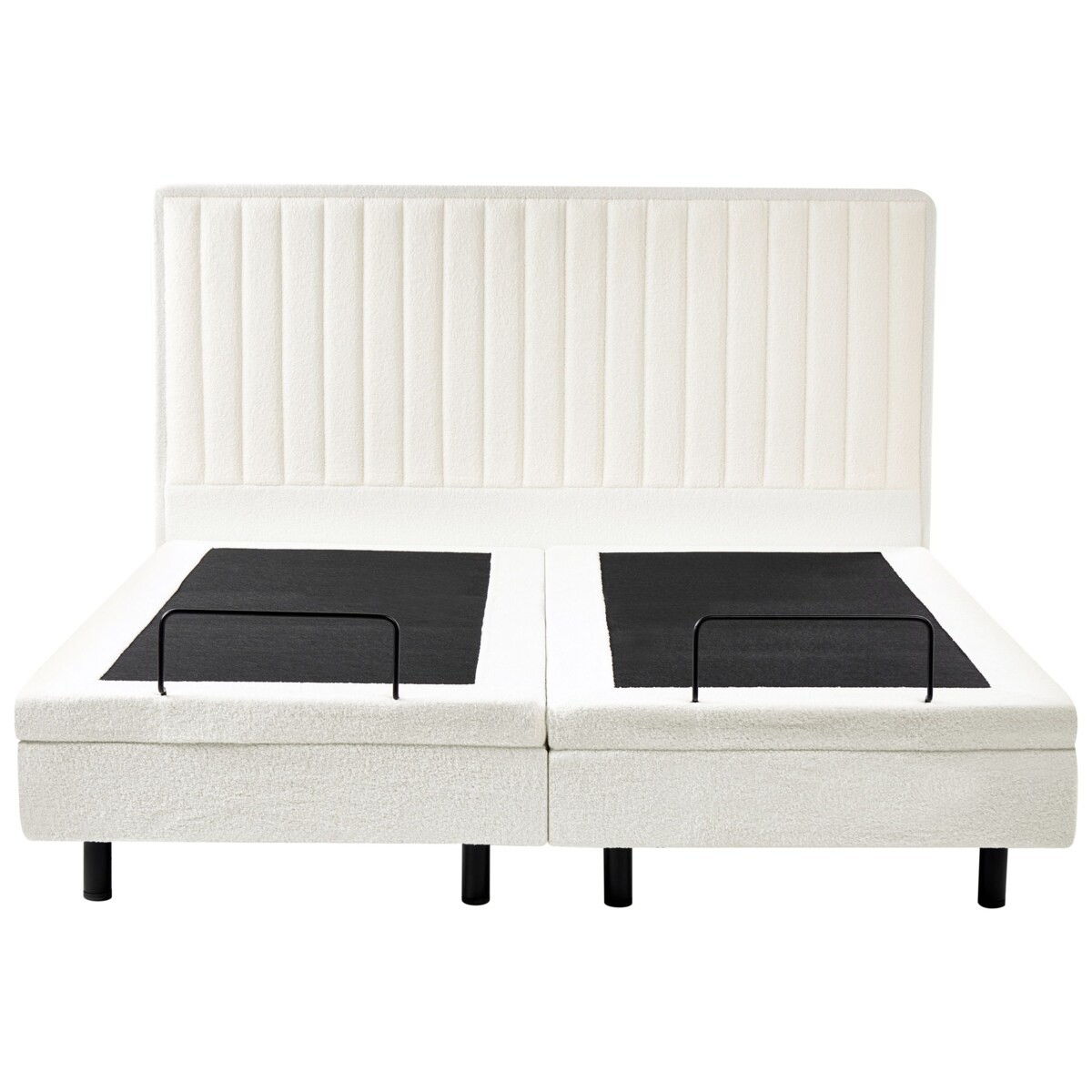 Łóżko regulowane Boucle DUKE II 180 x 200 cm Złamana biel