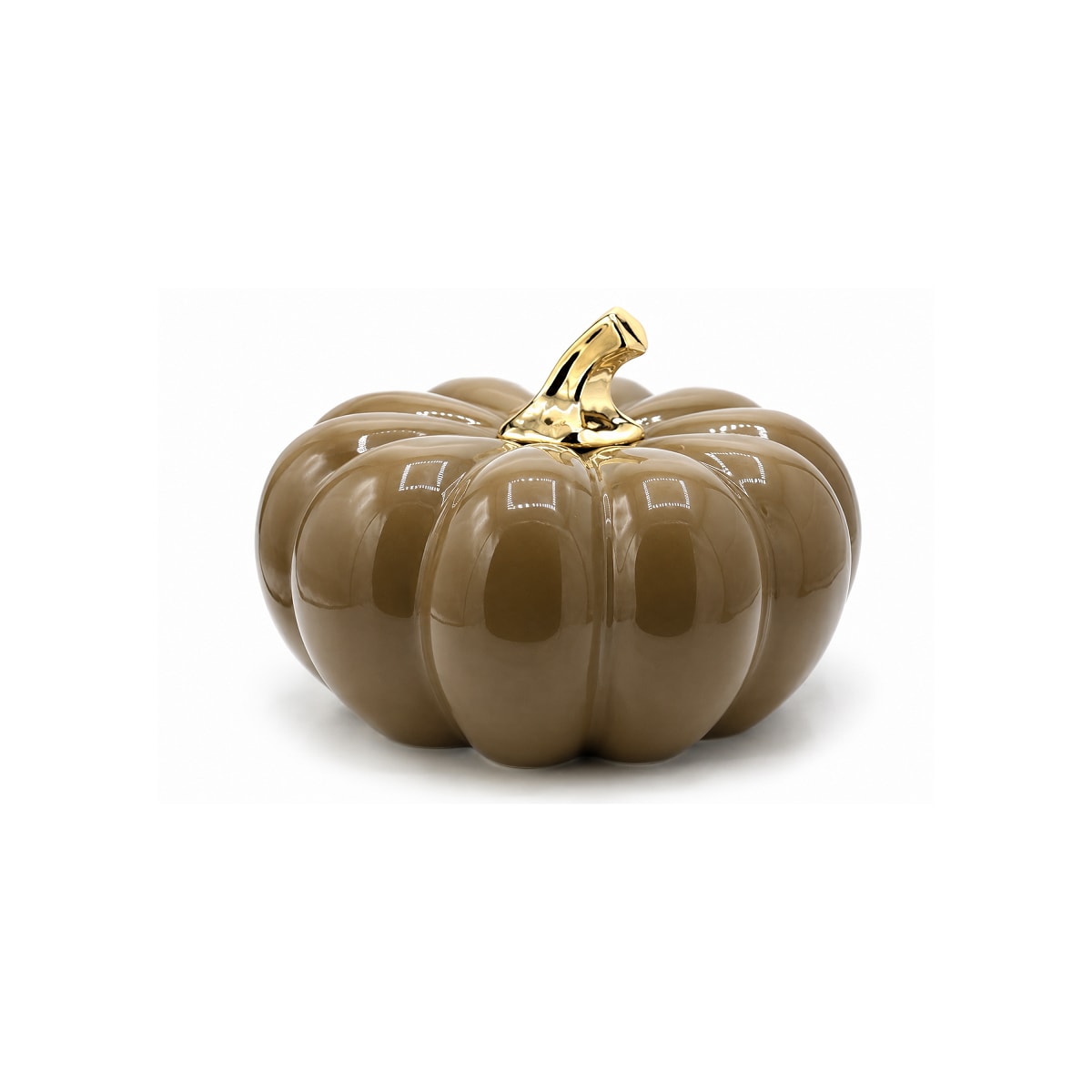 Dekoracja - dynia ceramiczna 20x26x26 cm MANZANA ciemnobeżowa