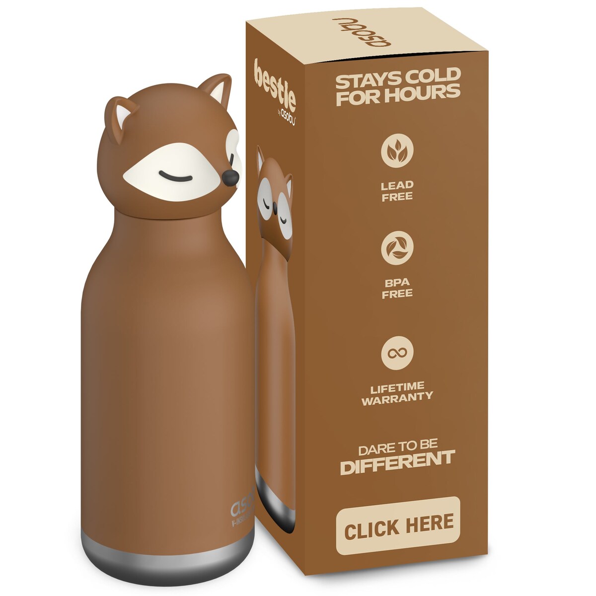 ASOBU BESTIE BOTTLE butelka termiczna dla dziecka, Fox