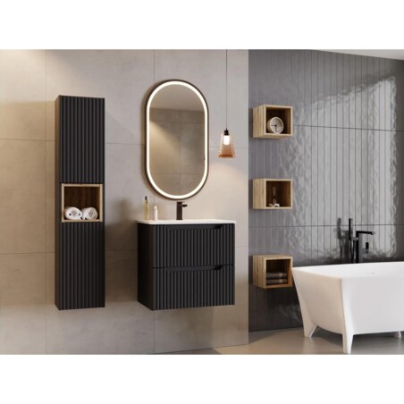 Szafka pod umywalkę NOVA BLACK 82-50-2S 50cm czarna