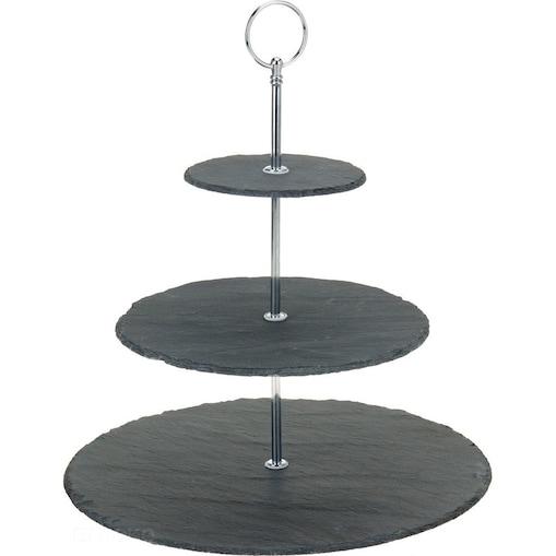 Kamienna patera na ciasta i przekąski, 3 poziomy