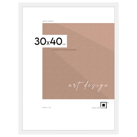 Ramka na zdjęcia 30x40 cm biała rama MDF z plexi wisząca poziom pion klasyczna ramka