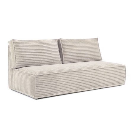 Kanapa Rozkładana z Funkcją Spania Sofa Dwuosobowa Do Salonu Beżowa MAVIA