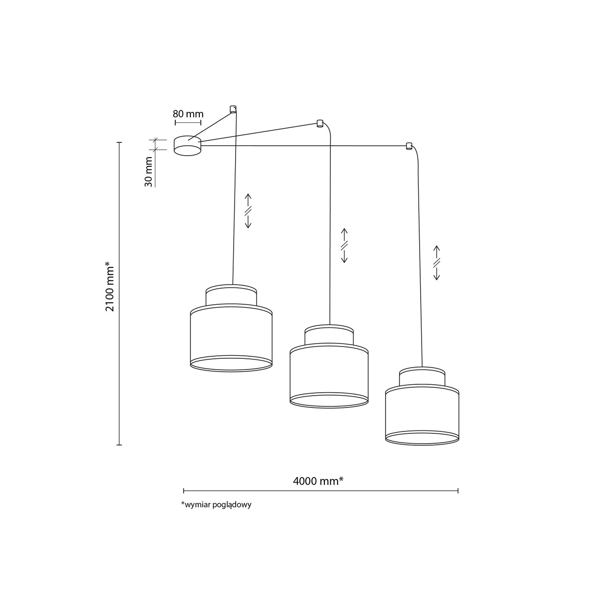 Lampa wisząca TK Lighting DUO JUTA MIX 3140, 3xE27, juta, regulacja wysokości, multikolor