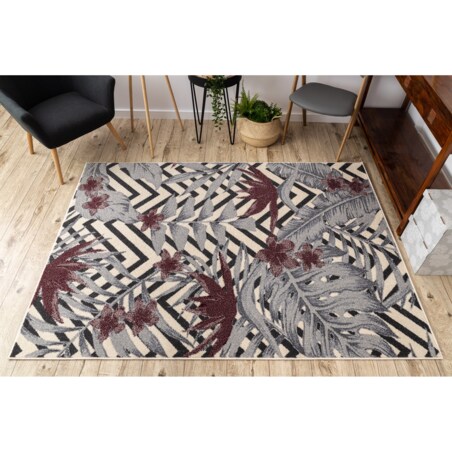 Dywan HEOS 78540 krem / bordo LIŚCIE 160x220 cm