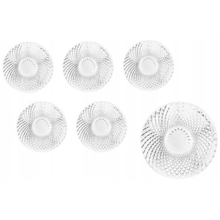 TALERZYKI DESEROWE SZKLANE 6szt WZORZYSTE 20cm na desery ciasto prezent