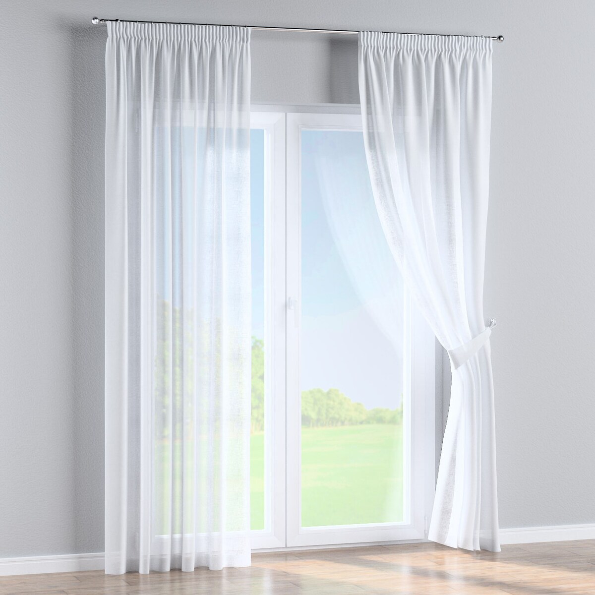 Zasłona na taśmie marszczącej 1 szt. 130x260 prześwitująca biała