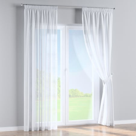 Zasłona na taśmie marszczącej 1 szt. 130x260 prześwitująca biała