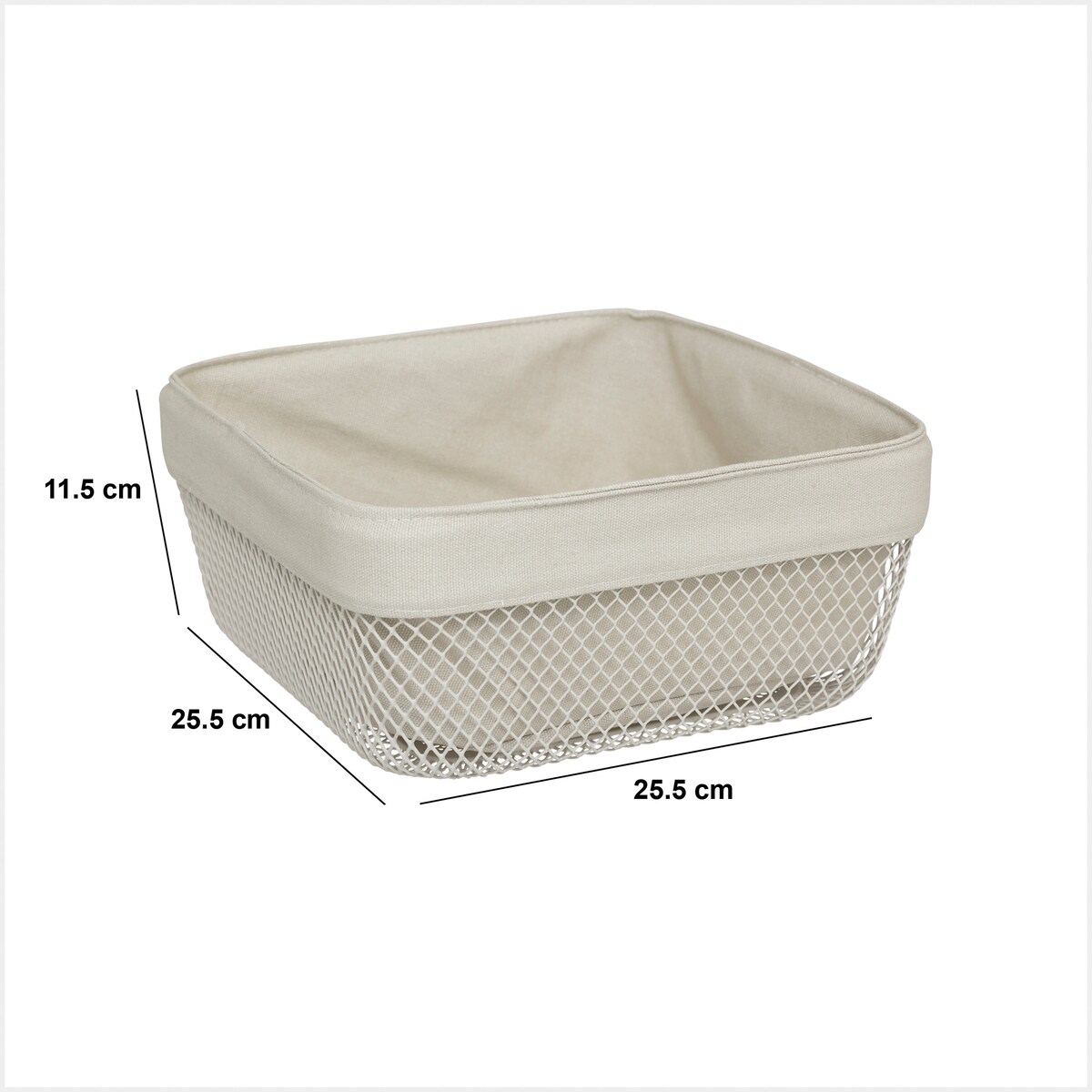 Nowoczesny koszyk na pieczywo MAYAJ, 25,5 x 25,5 x 11,5 cm