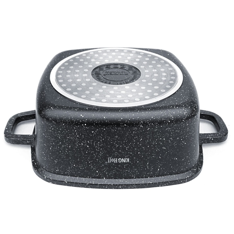 Garnek kwadratowy Z powłoką marmurową 4.5L 24cm indukcja gaz KINGHOFF