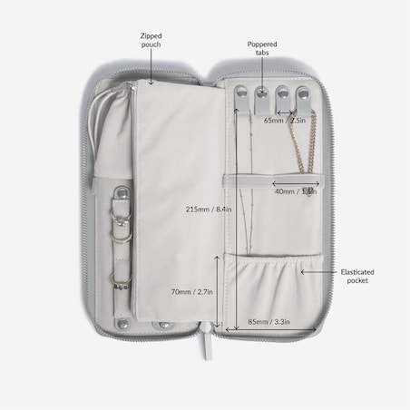 Pudełko podróżne na biżuterię z miejscem na pierścionki Stackers kamienna szarość