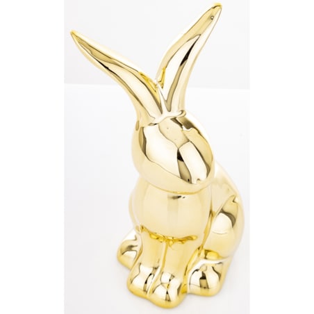 Dekoracja - siedzący złoty królik 18x7x10 cm small