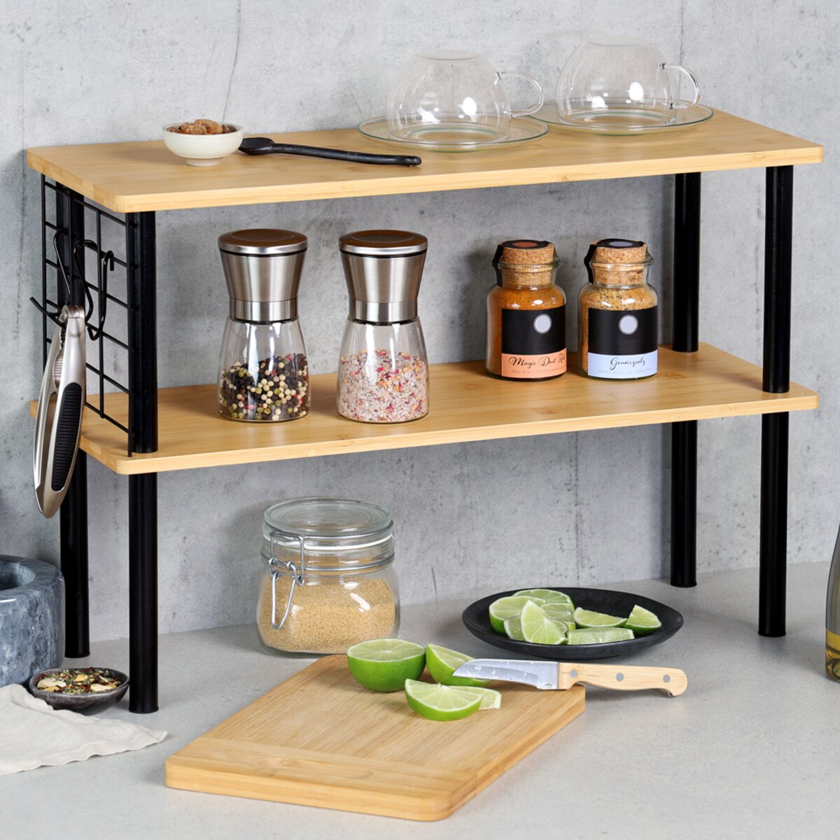 Bambusowa półka kuchenna na blat, 55 x 20 x 38 cm