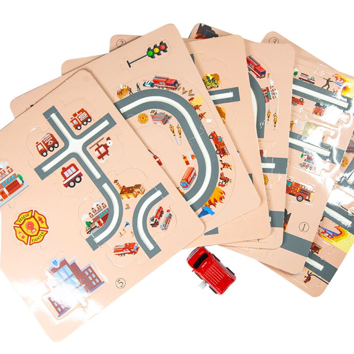 Droga - tor dla samochodów Straż - Puzzle 44 elementy