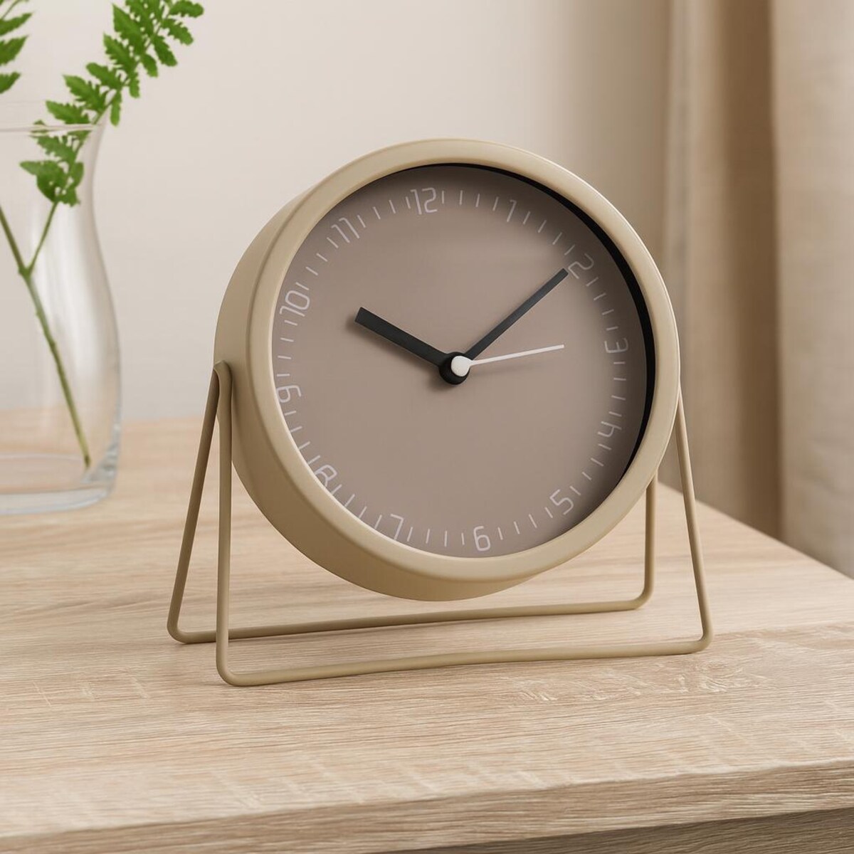 Metalowy zegar biurkowy STILLA, Ø 19 cm