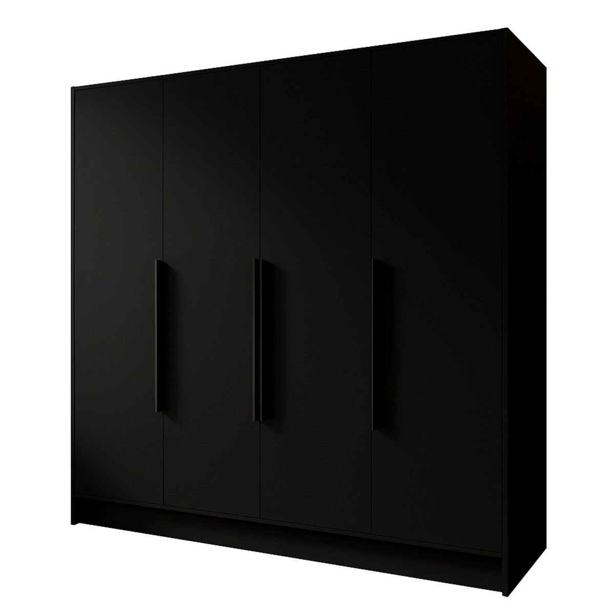 Szafa 200 gładka ORTO bez lustra z czarnymi uchwytami, czarna