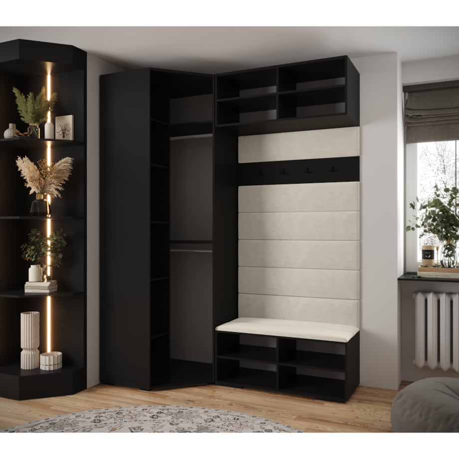 Garderoba do przedpokoju INOVA 3 Z21 czarny+czarny+manila02