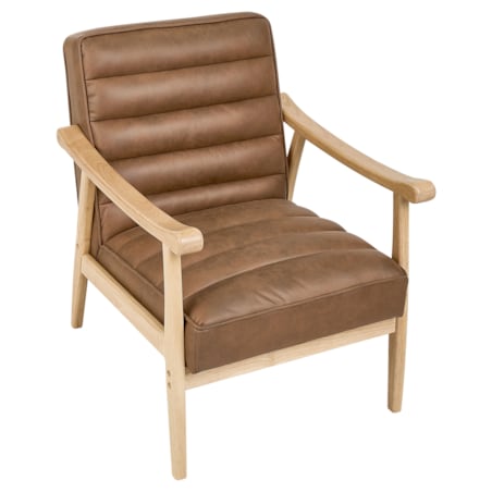 Fotel LEKNES Ekoskóra Brązowy