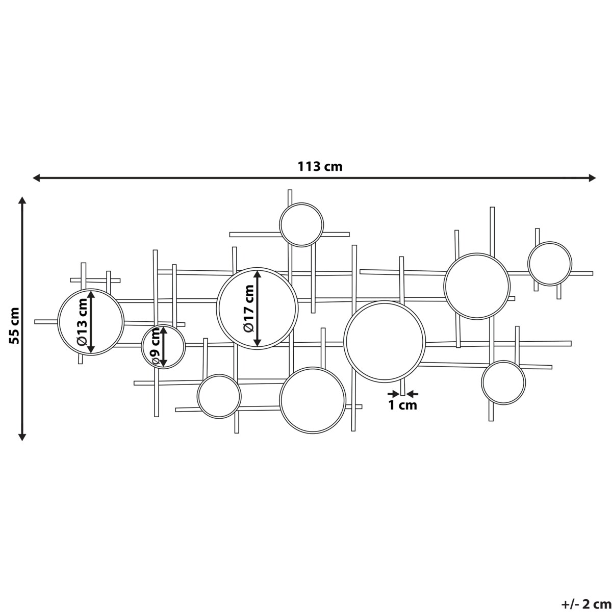 Lustro ścienne IBOS 113 cm 55 cm Metal Czarny