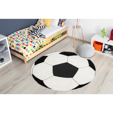 Dywan SILVER koło PIŁKA - czarno biała koło 100 cm