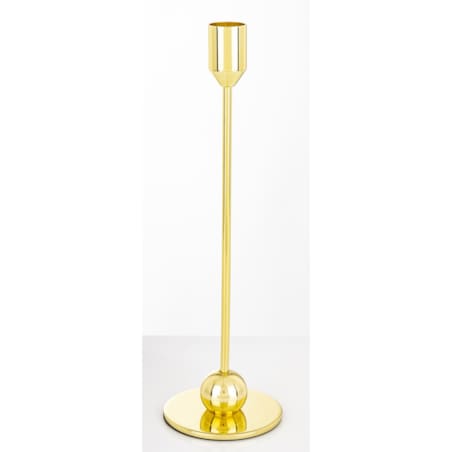Świecznik metalowy złoty 26x8 x8 cm SOTILLE z 1 kulką u podstawy
