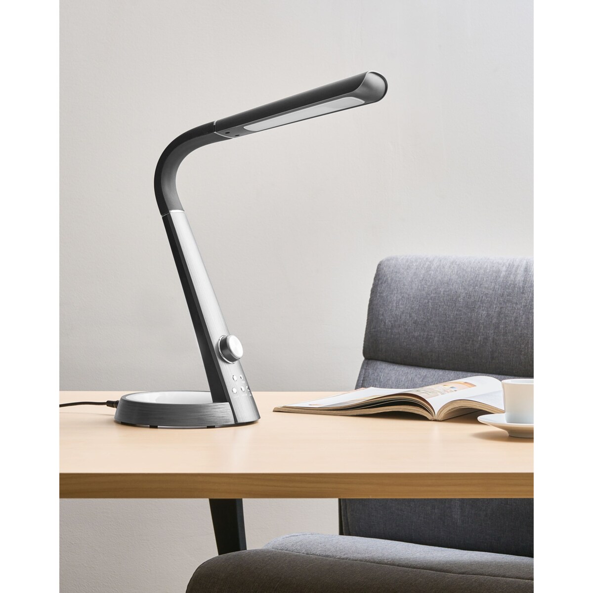 Lampa biurkowa LED CANOPUS Z portem USB Czarny