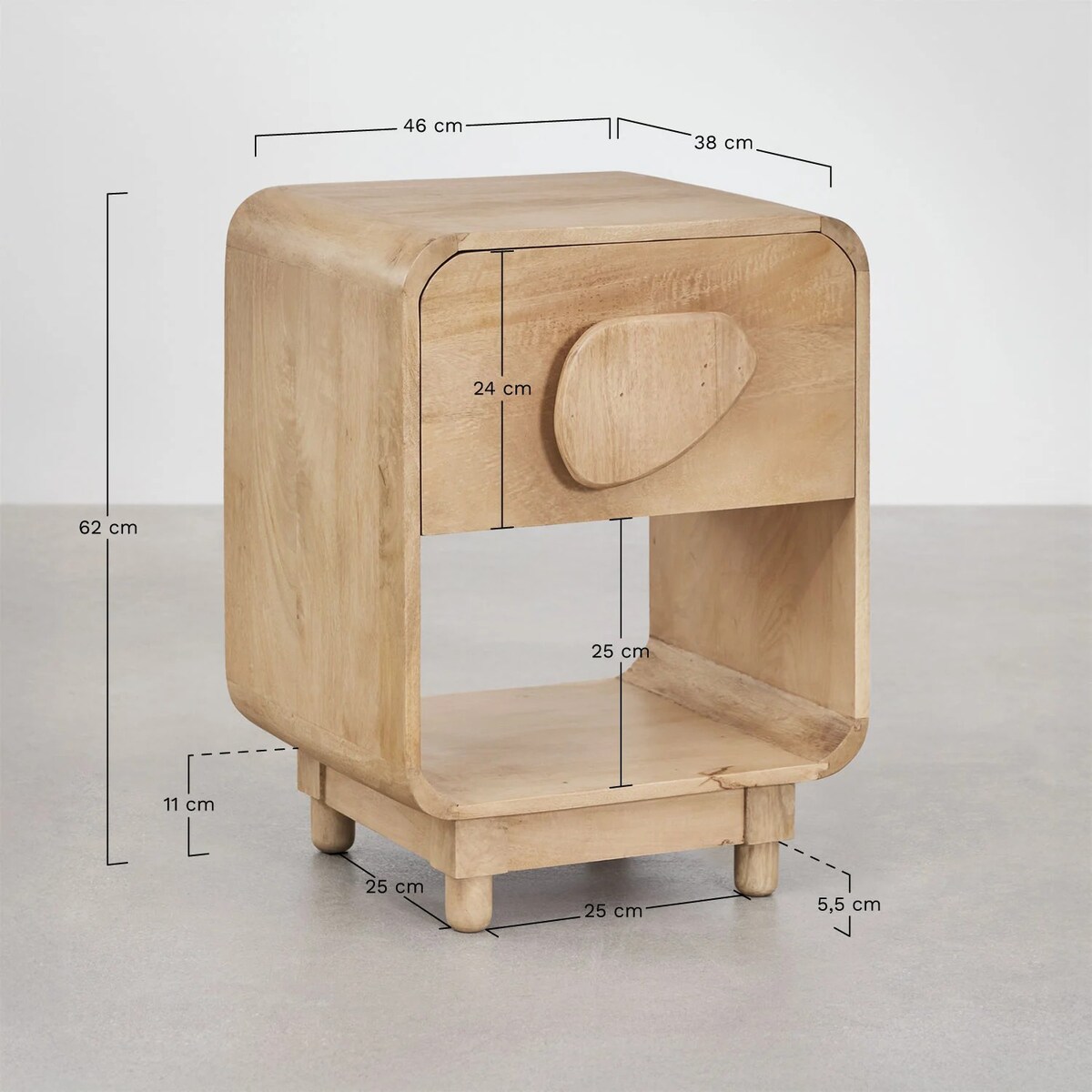 Szafka nocna z drewna mango i akacjowego Joel