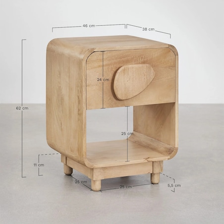 Szafka nocna z drewna mango i akacjowego Joel