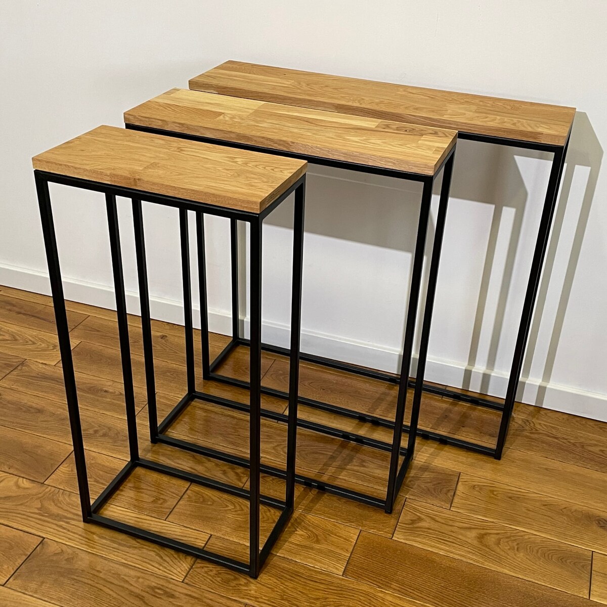 Konsola loftowa czarna 40x80x30cm pojedyncza