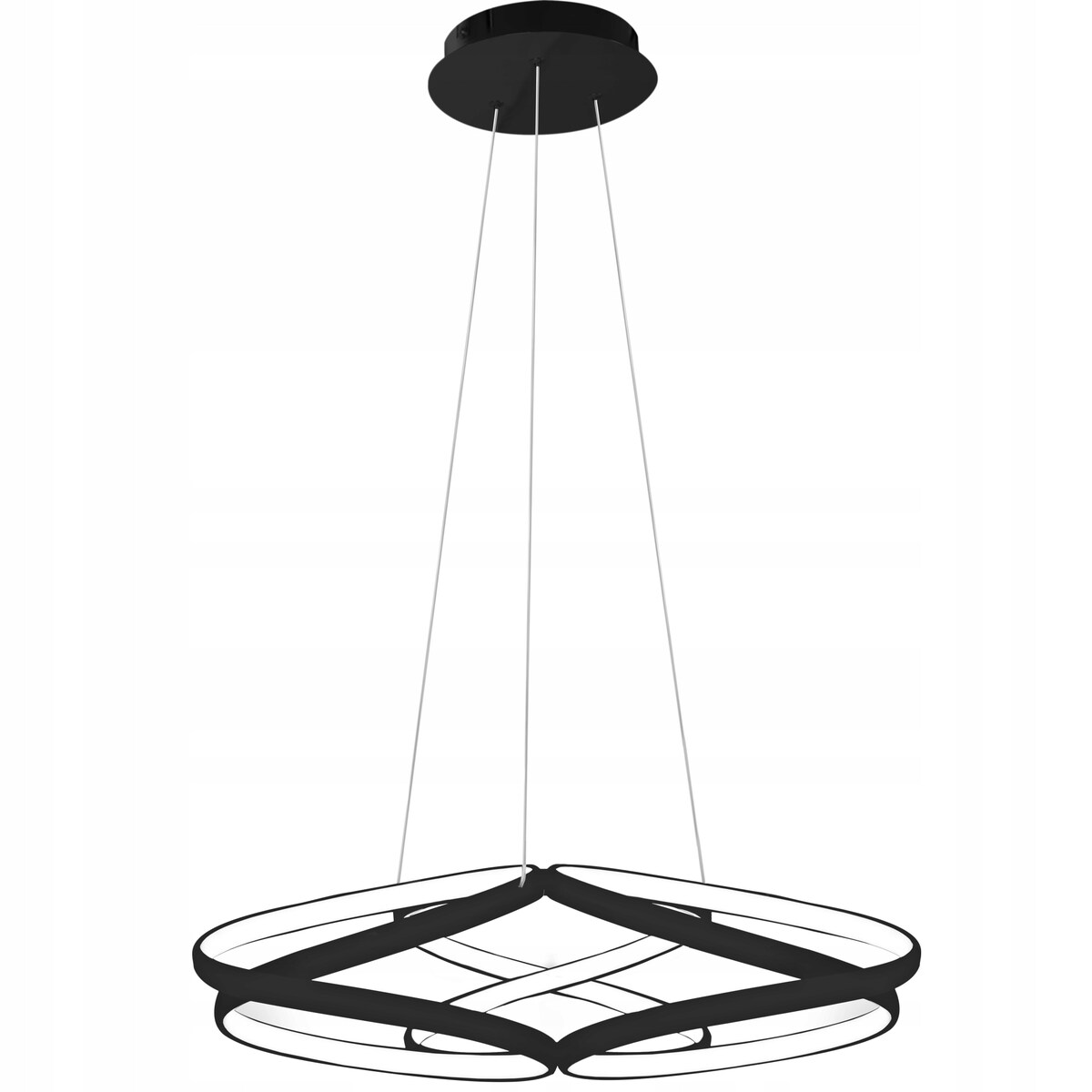 Lampa Sufitowa Wisząca Metal Ring Black Led Pilot