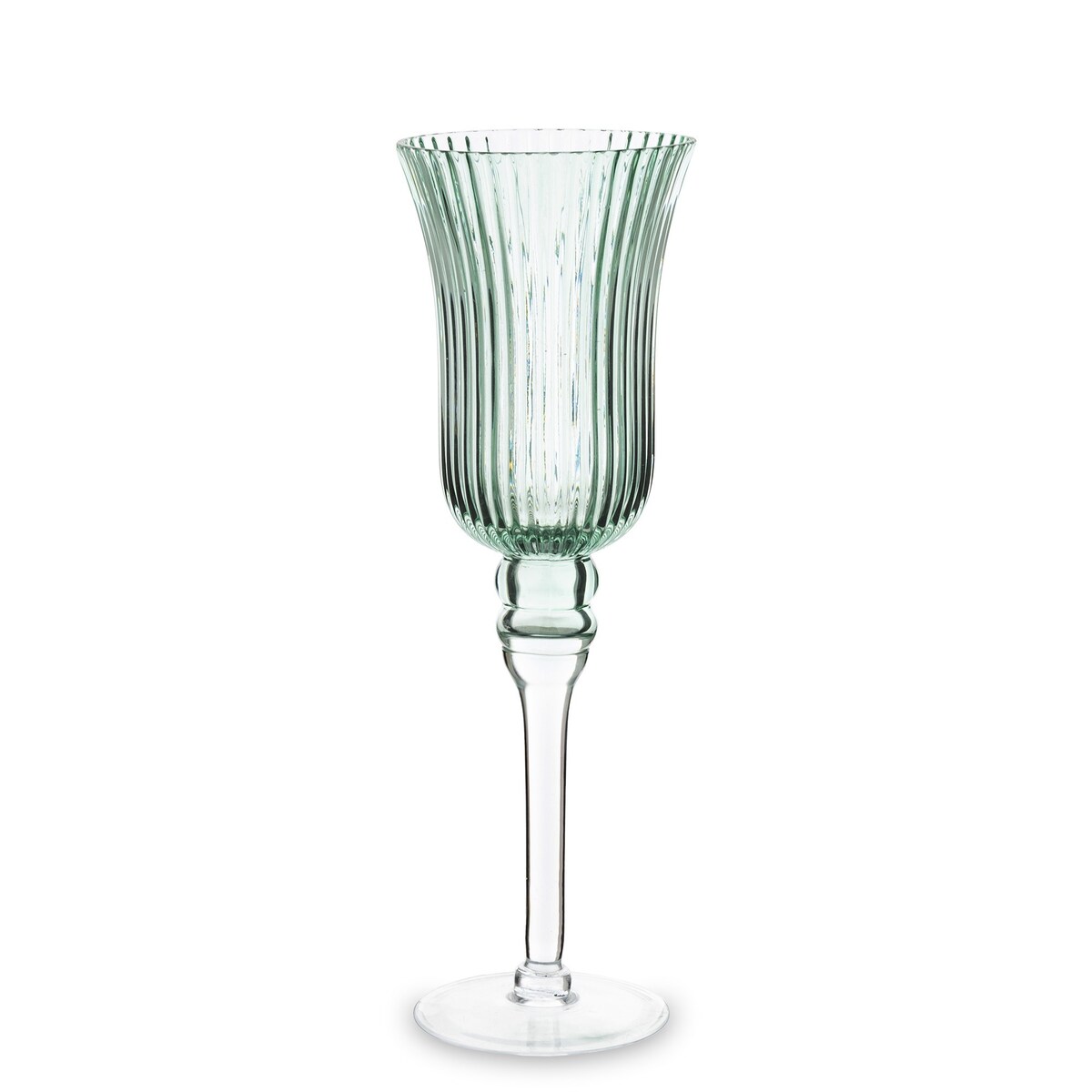 Świecznik szklany 35x11,5x11,5 cm FLOS zielony medium