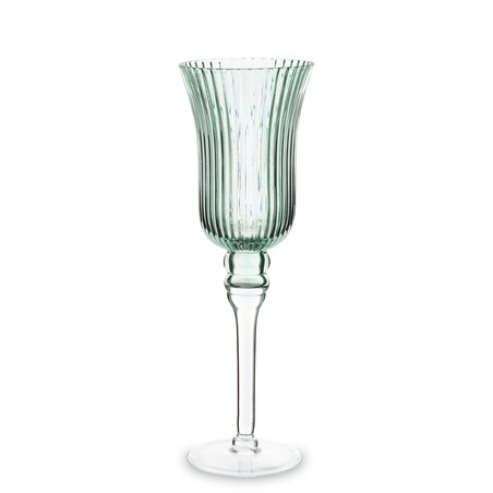 Świecznik szklany 35x11,5x11,5 cm FLOS zielony medium