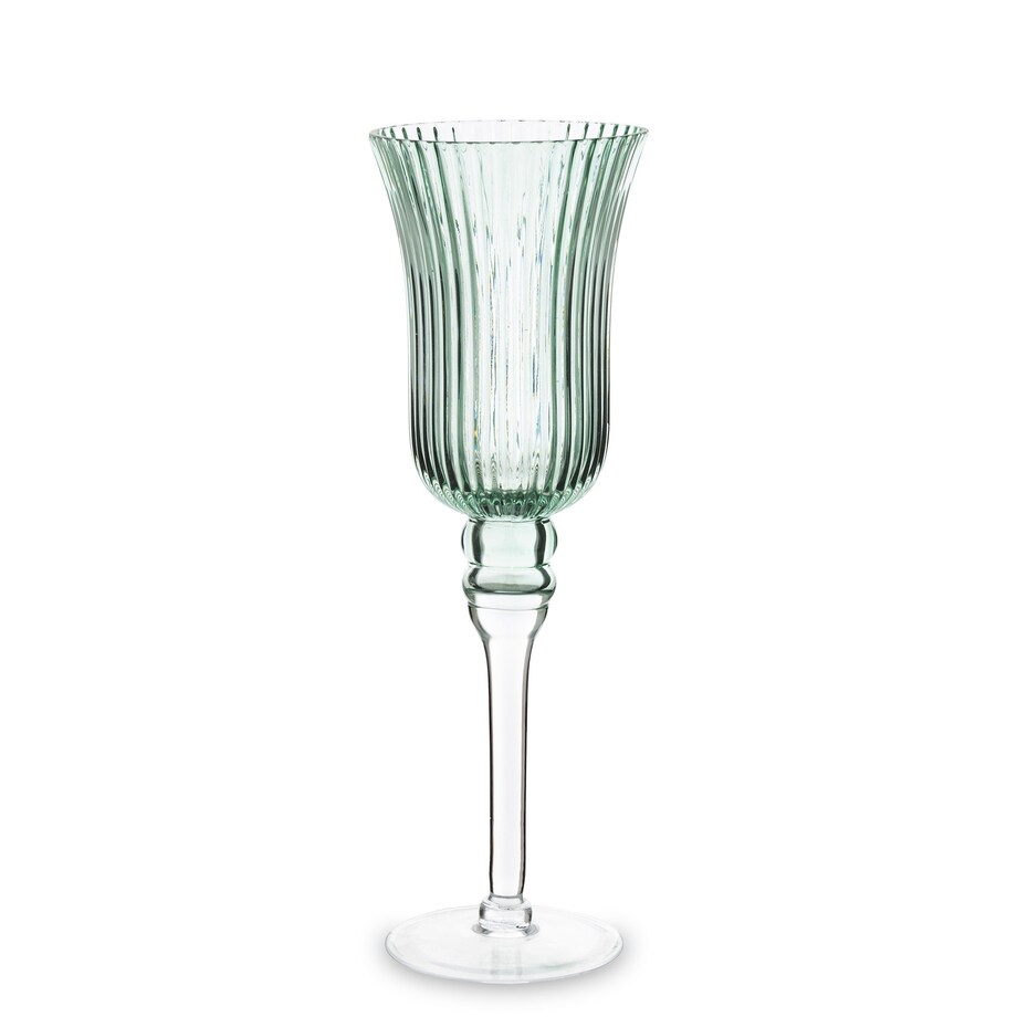 Świecznik szklany 35x11,5x11,5 cm FLOS zielony medium