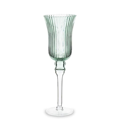 Świecznik szklany 35x11,5x11,5 cm FLOS zielony medium