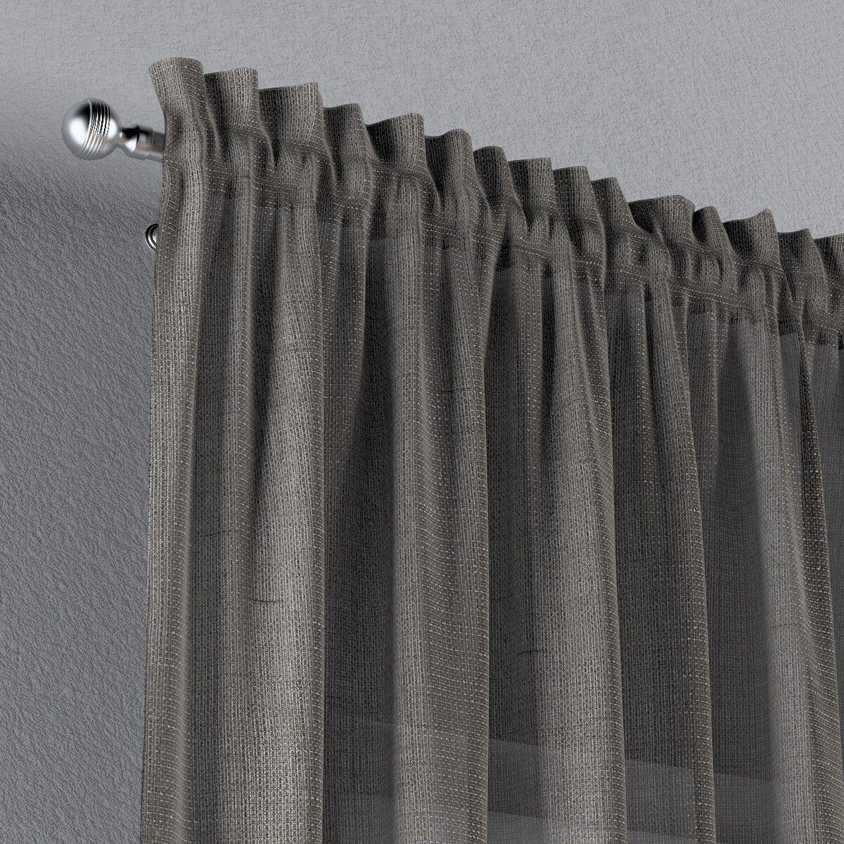 Zasłona na kanale z grzywką 1 szt. 130x260 szary