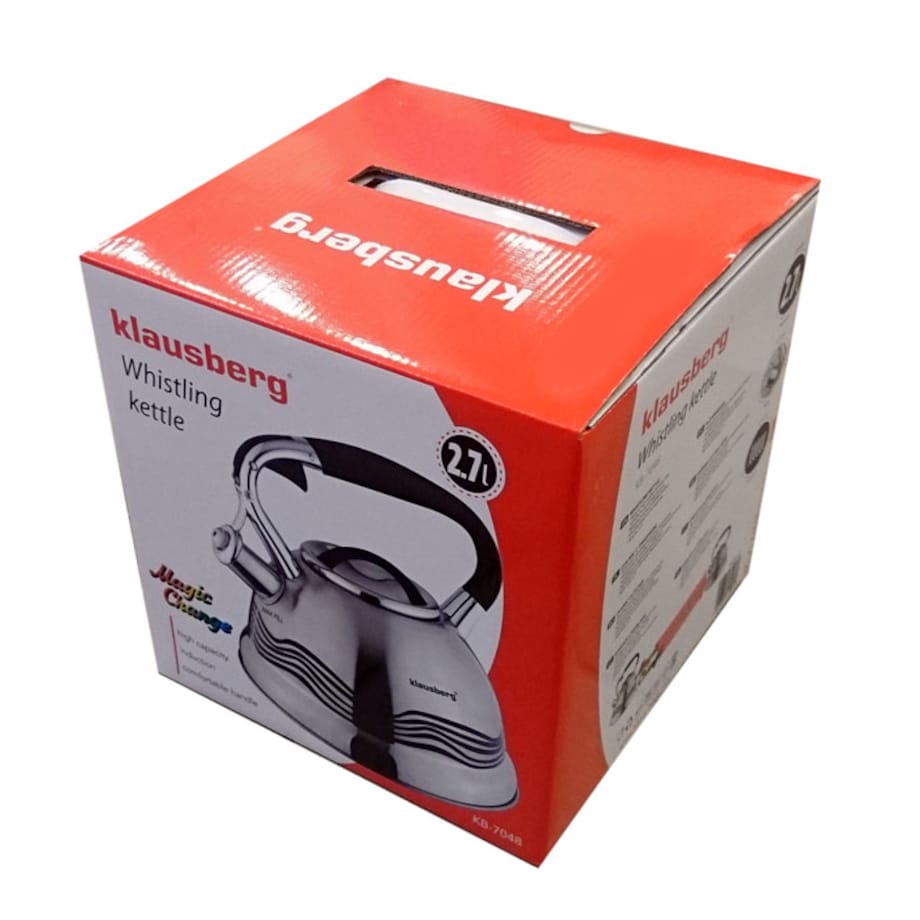 Czajnik stalowy z gwizdkiem Inox 3.0L zmieniający kolor indukcja KLAUSBERG