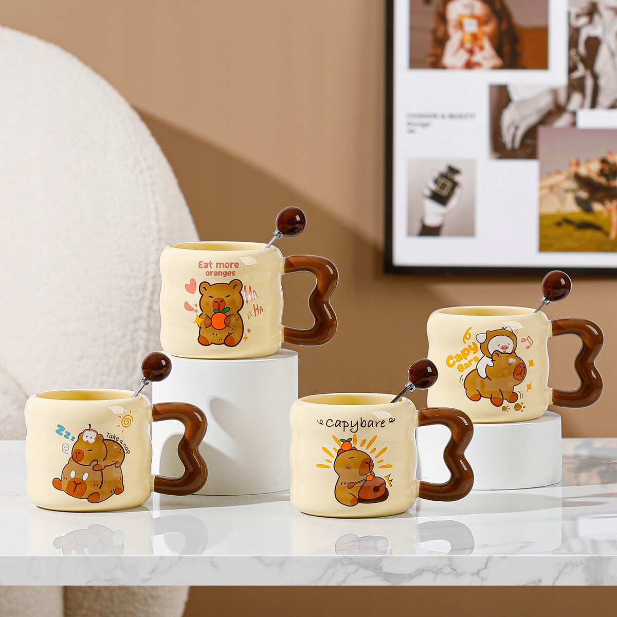 Podgrzewacz do kubka z kablem USB Duży KUBEK CERAMICZNY Świąteczny PREZENT