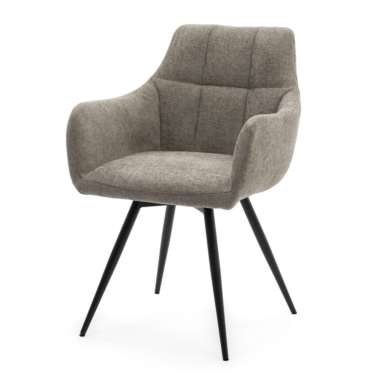 Krzesło tapicerowane obrotowe szenilowe do salonu LUGANO beżowe