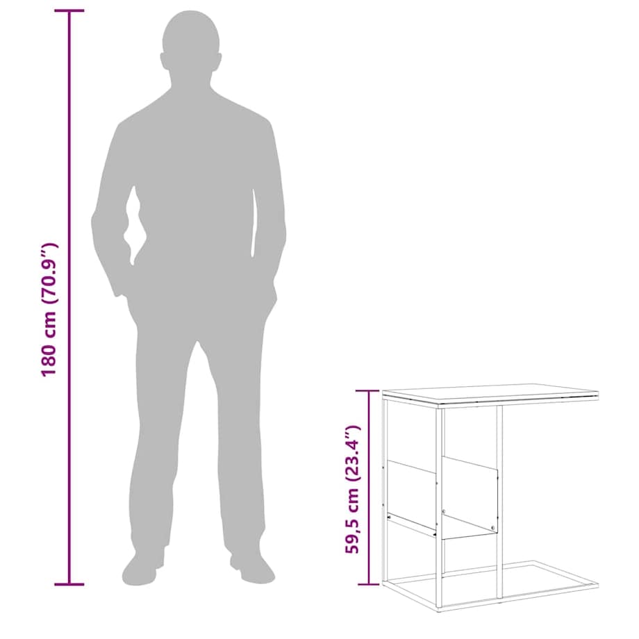 vidaXL Stolik boczny, biały, 55x36x59,5 cm, materiał drewnopochodny