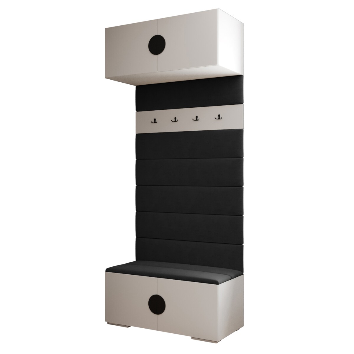 Garderoba do przedpokoju INOVA 4 biały+czarny+manila18