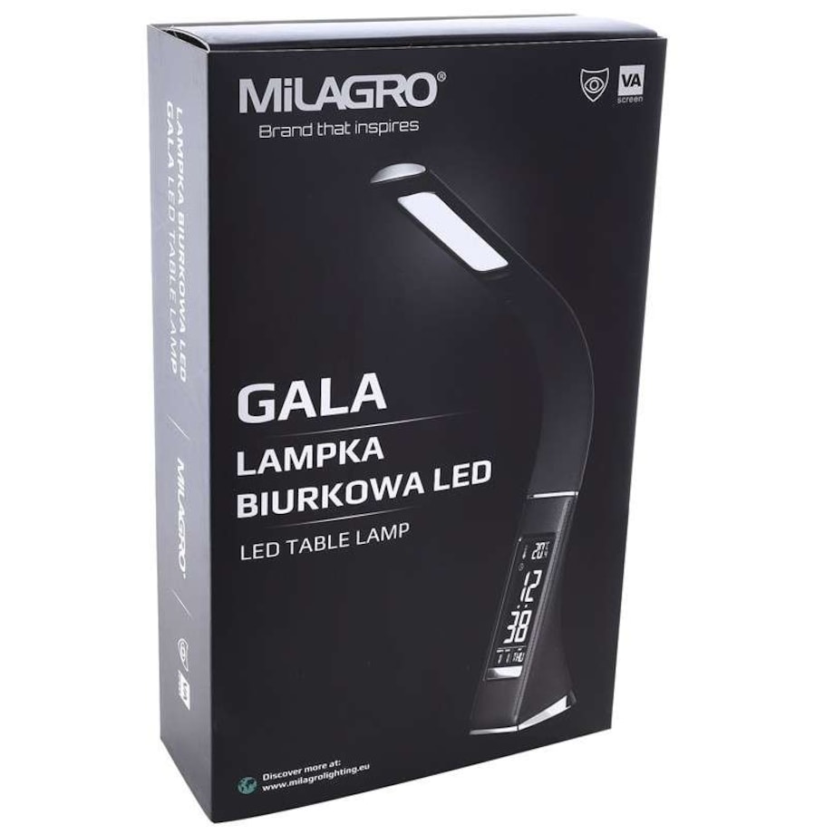 Biurkowa LAMPKA stojąca GALA ML139 Milagro stołowa LAMPA metalowa LED 6W 3000K z zegarkiem brązowa