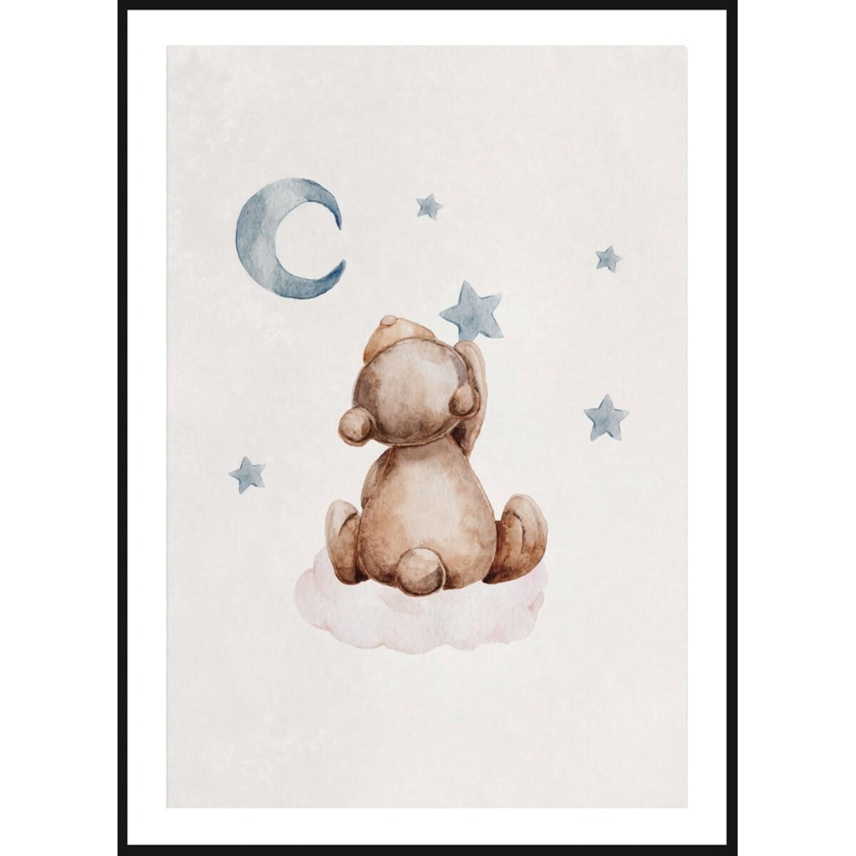 Poster Story, Plakat, Obraz - Miś Zbierający Gwiazdy, wymiary 21 x 30 cm