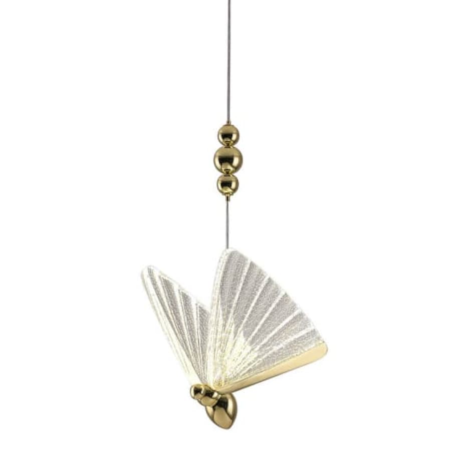 Glamour lampa zwieszana Mariposa LP-1715/1P Light Prestige LED 8W 3000-6000K motyl złota
