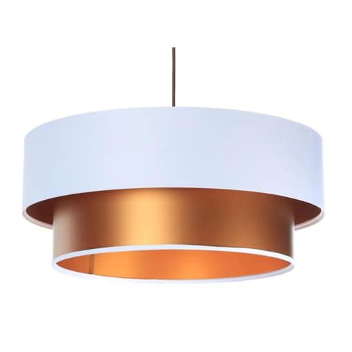 Lampa wisząca DOUBLE WHITE 40 biała/miedziana