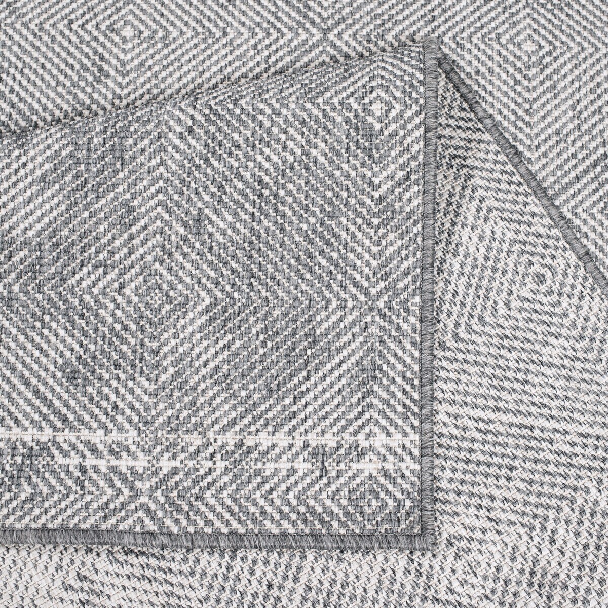 Funkcjonalny dywan na zewnątrz i do wnętrz, dwustronny DUO 58450 Szary 80x150