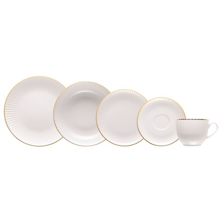 Zestaw obiadowo-kawowy dla 6 osób 30 el. Daisy Gold Line LB19 (1608C)