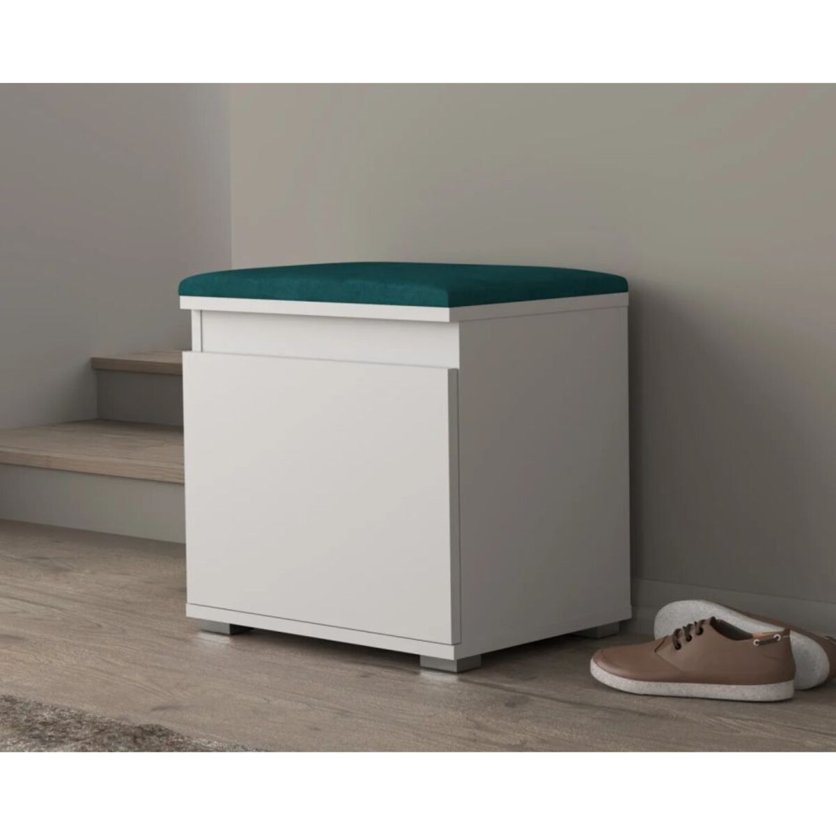 Szafka na buty z siedziskiem SINGAPUR 50 biała/zielona