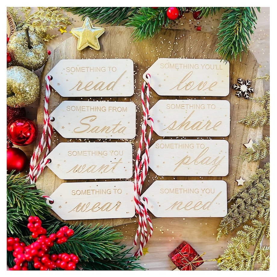 Drewniane bileciki na prezenty